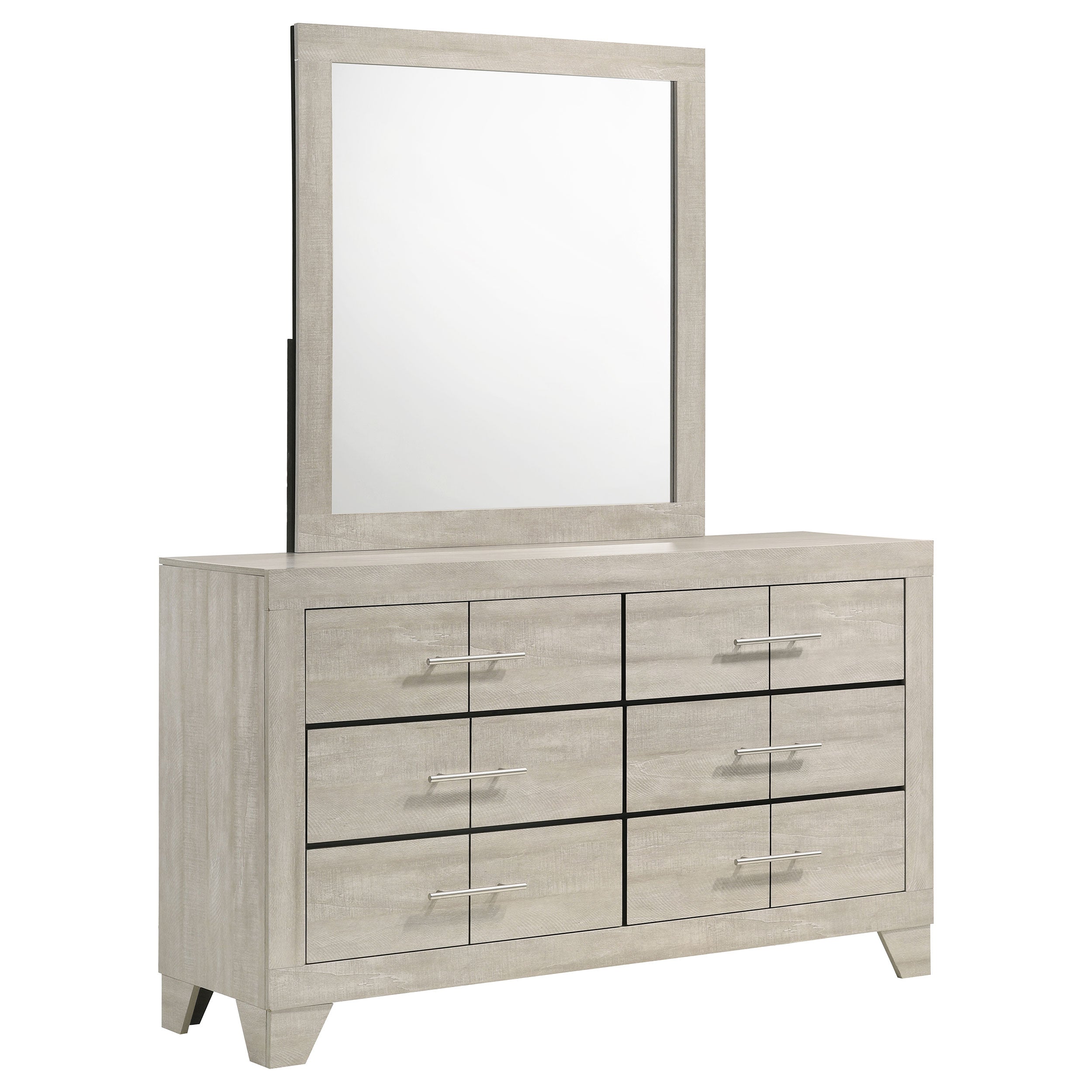 Trenton 6-drawer Bedroom Dresser With Mirror Rustic Cream — view 1
