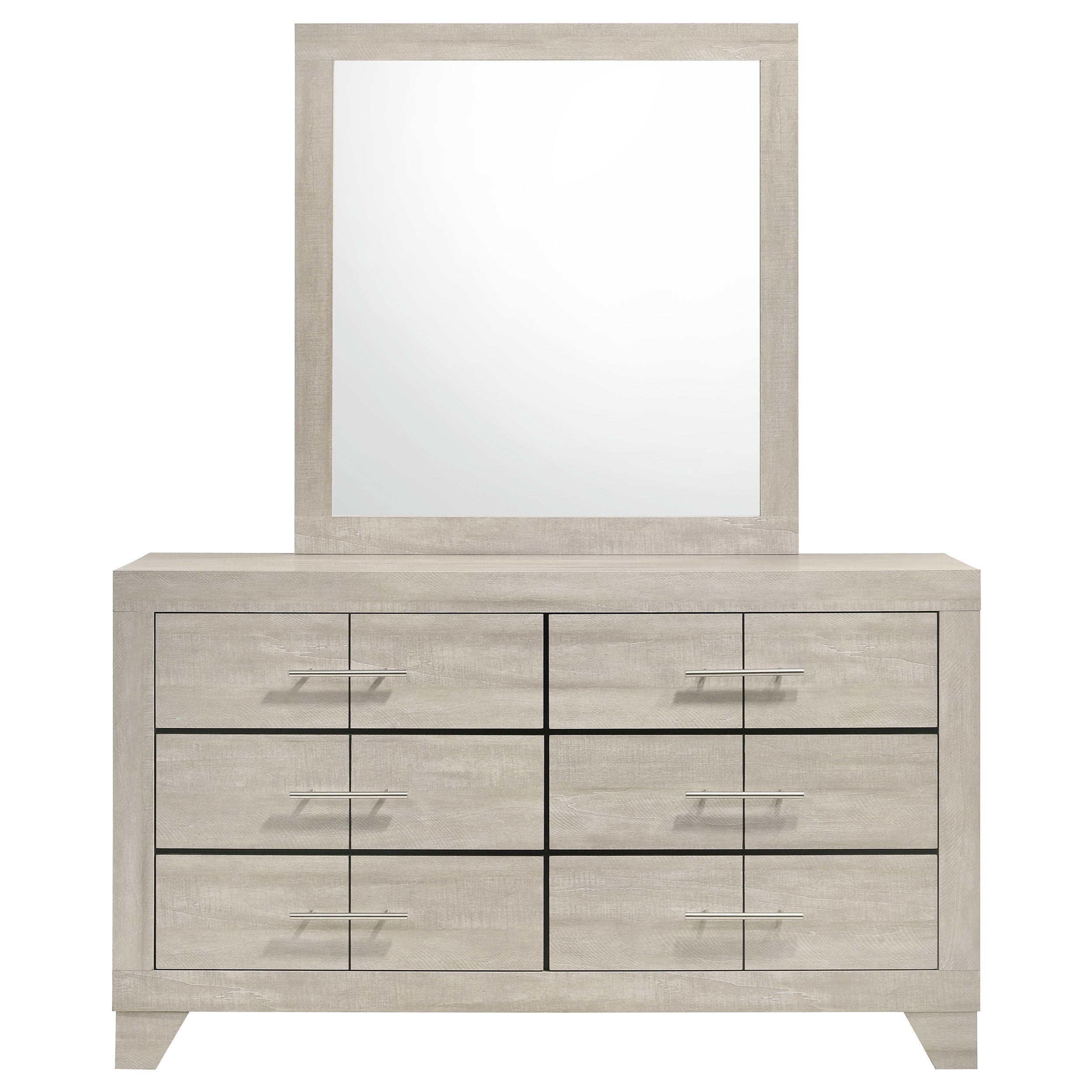 Trenton 6-drawer Bedroom Dresser With Mirror Rustic Cream — view 3