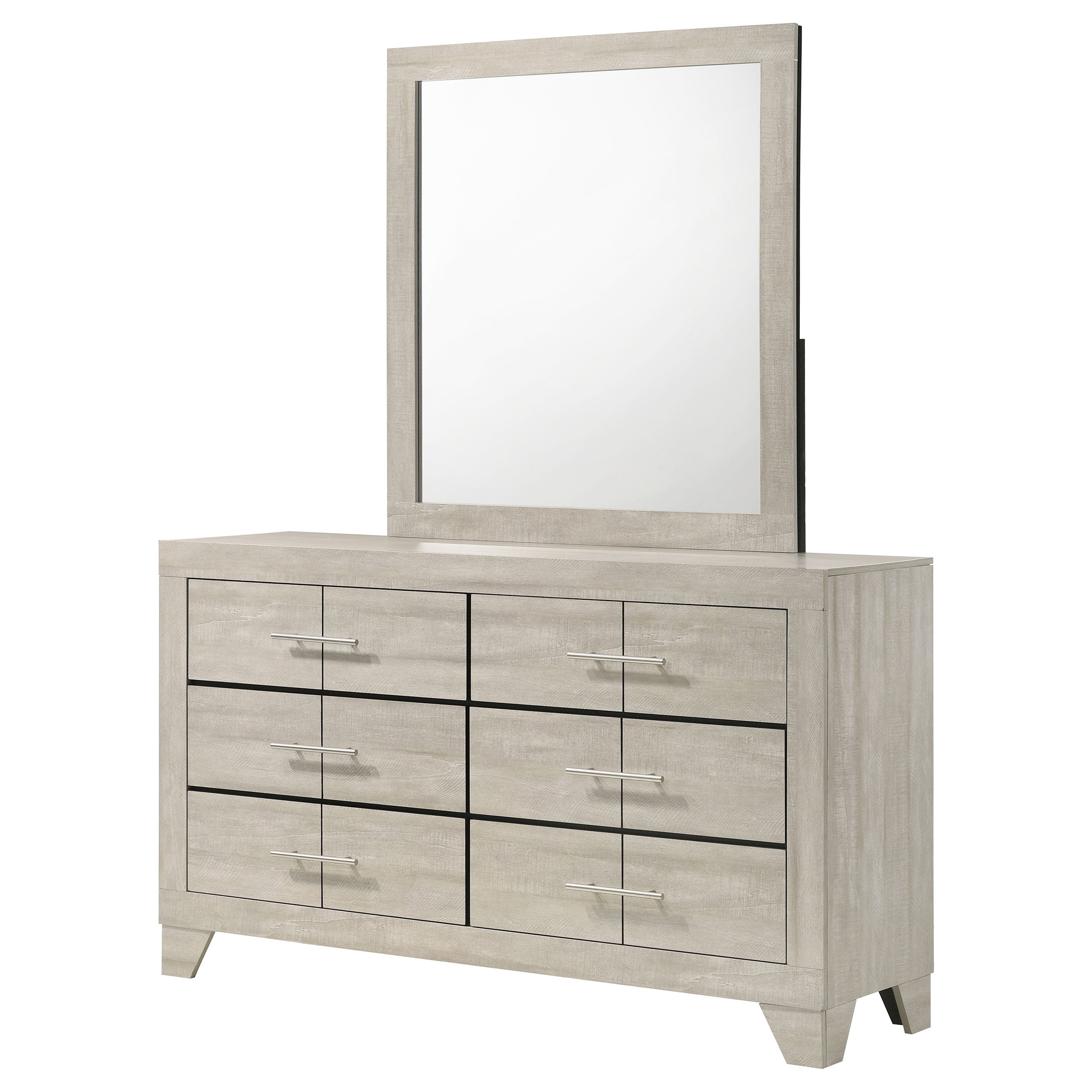 Trenton 6-drawer Bedroom Dresser With Mirror Rustic Cream — view 4