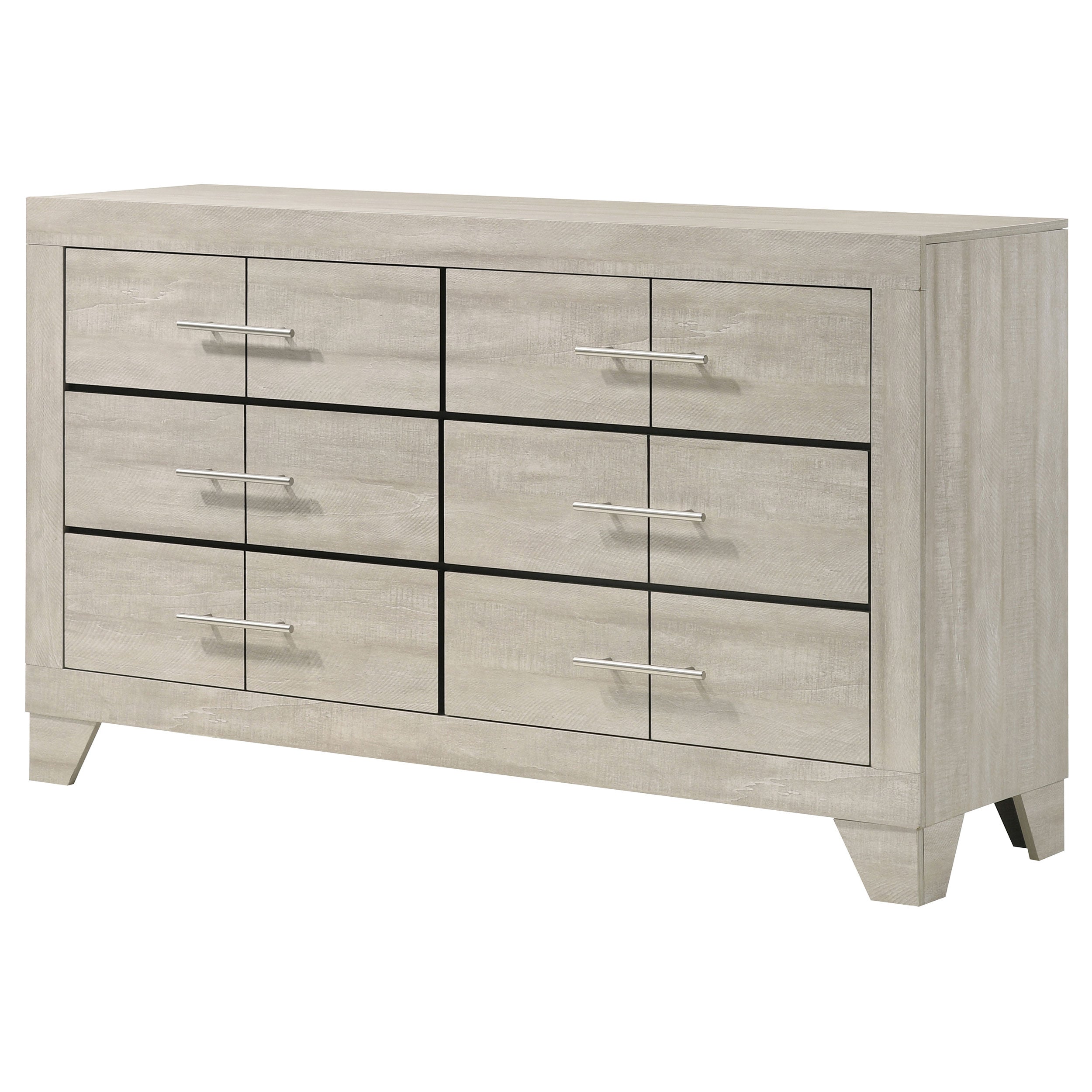 Trenton 6-drawer Bedroom Dresser Rustic Cream — view 4