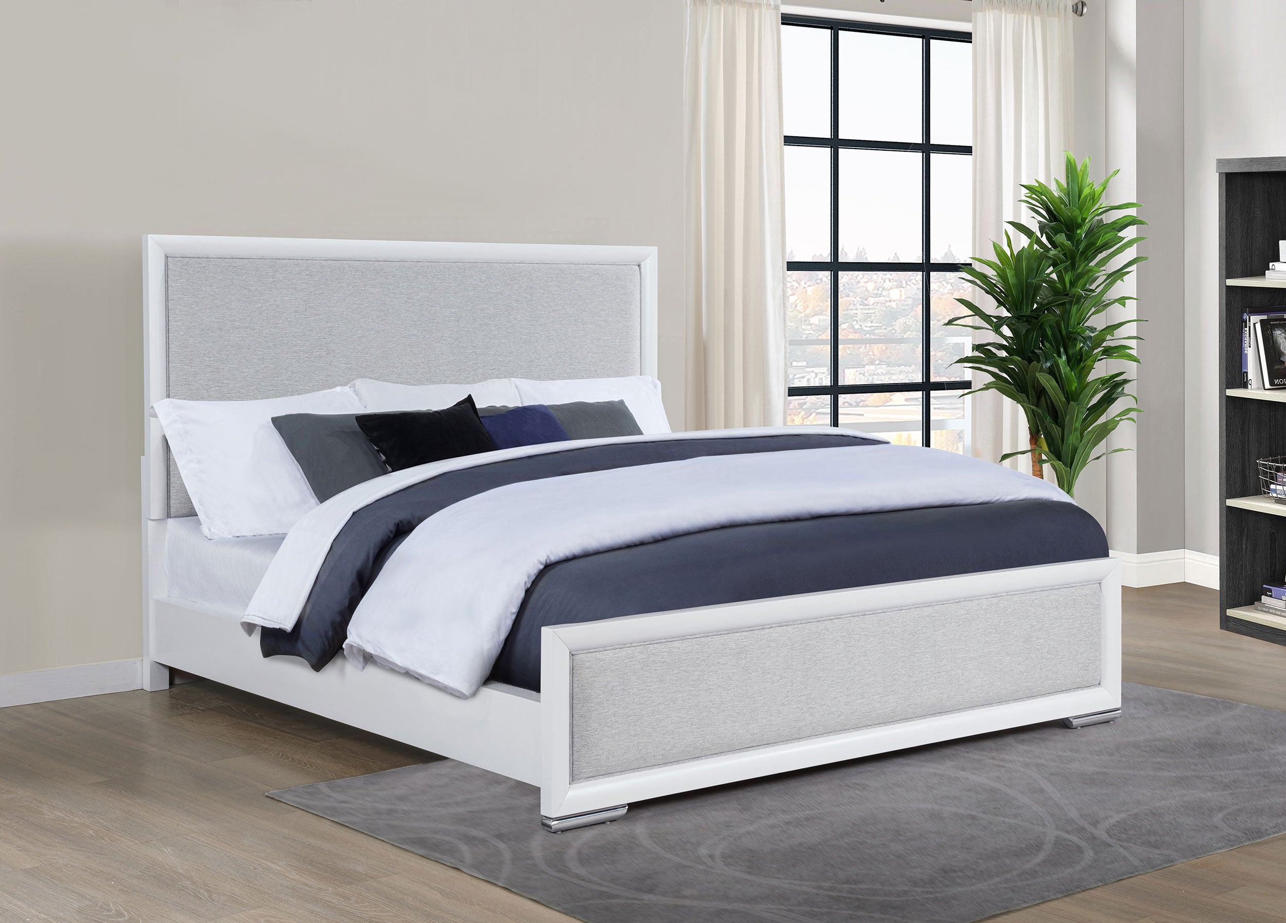 Gracemont 57-inch Eastern King Panel Bed Grey and White — view 2