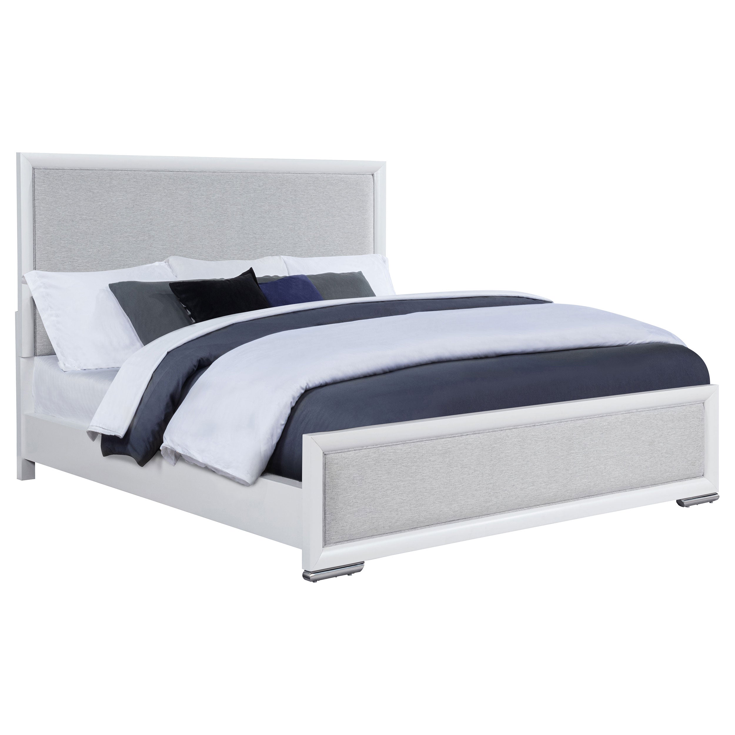 Gracemont 57-inch Eastern King Panel Bed Grey and White — view 3