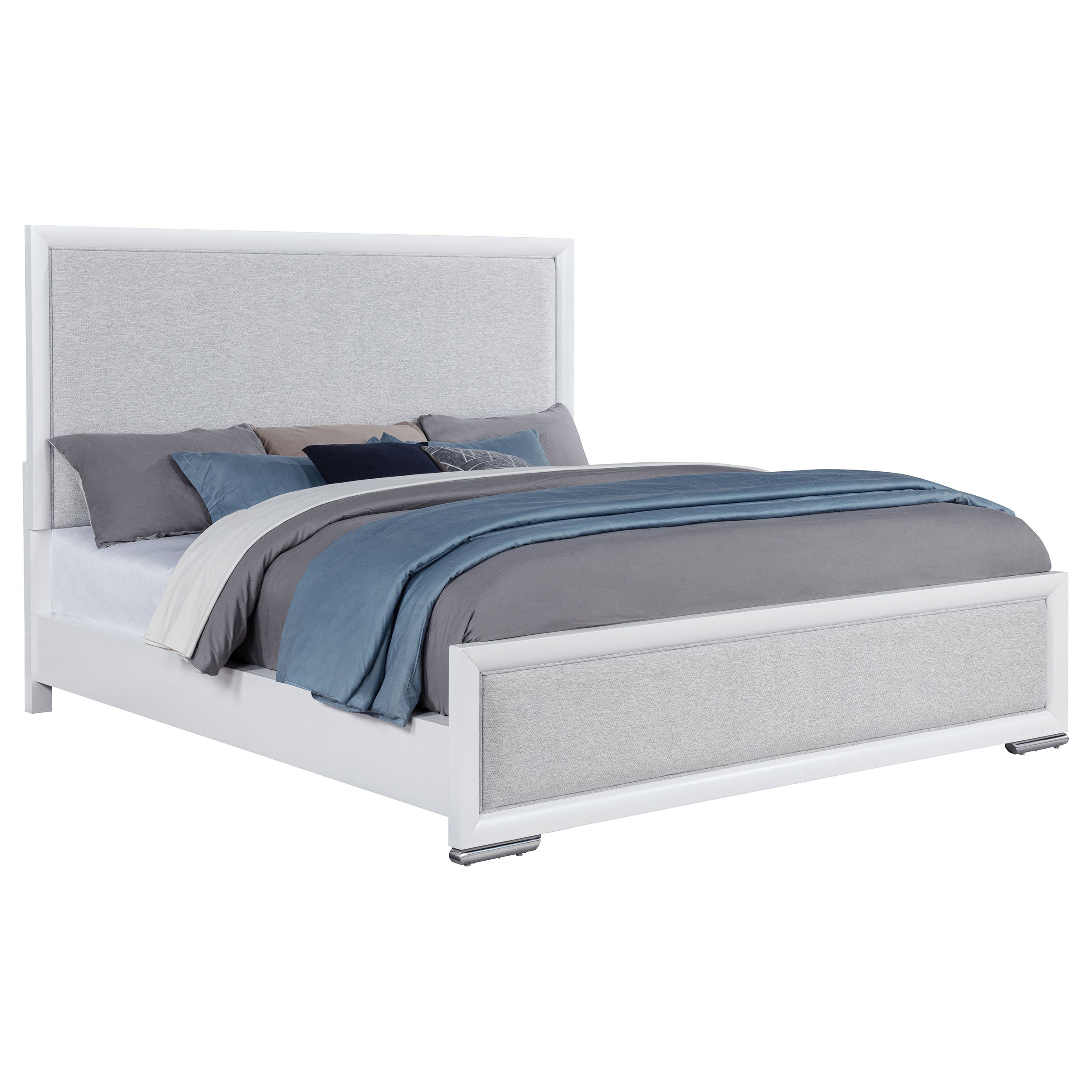 Gracemont 57-inch California King Panel Bed Grey and White — view 3
