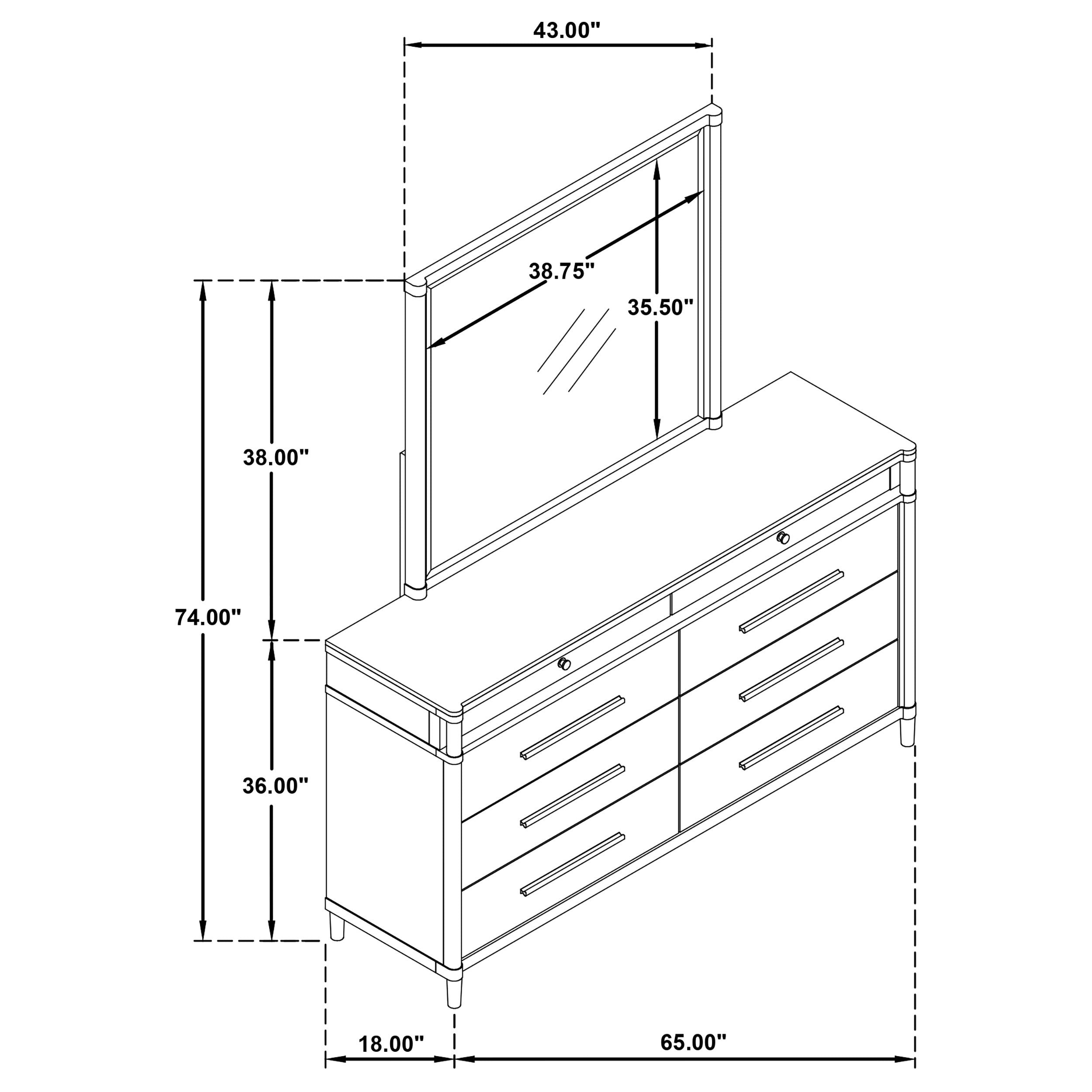 Gracemont 8-drawer Bedroom Dresser with Mirror White — view 14