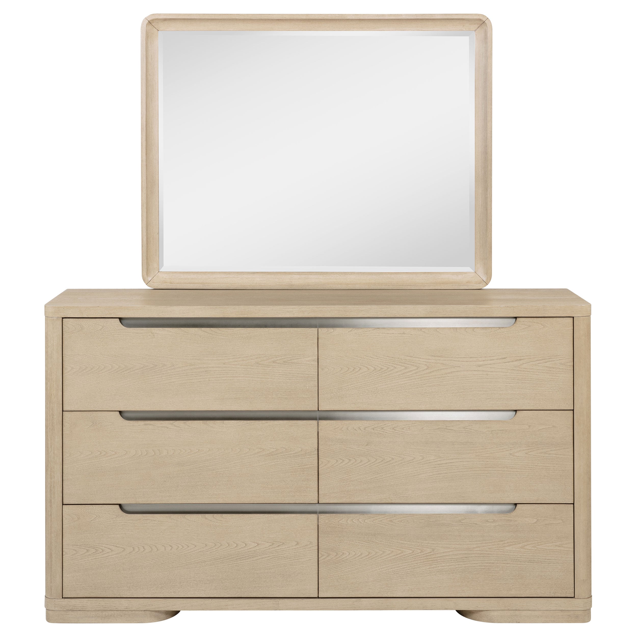 Ladera 6-drawer Bedroom Dresser and Mirror Light Elm — view 3