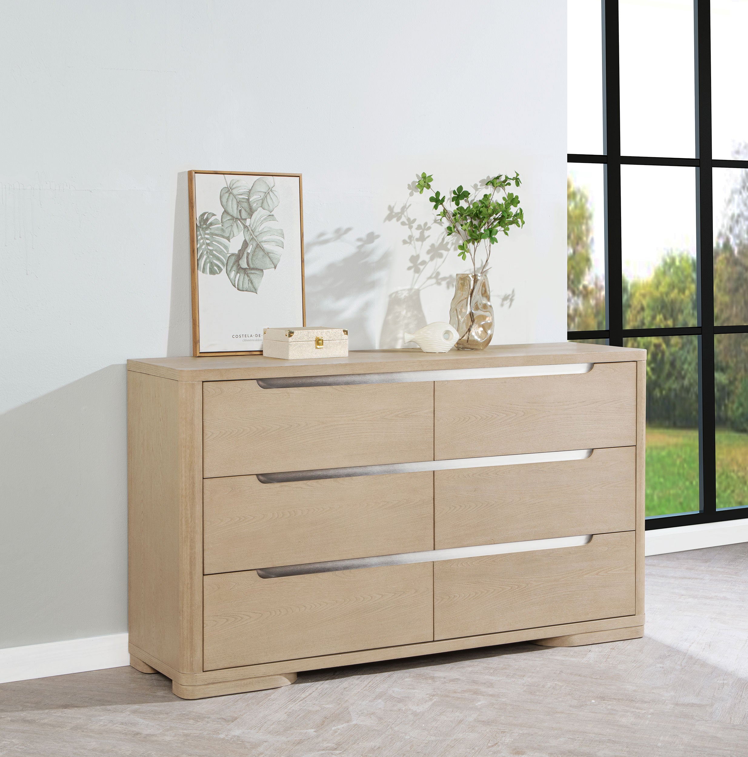 Ladera 6-drawer Bedroom Dresser Light Elm — view 2