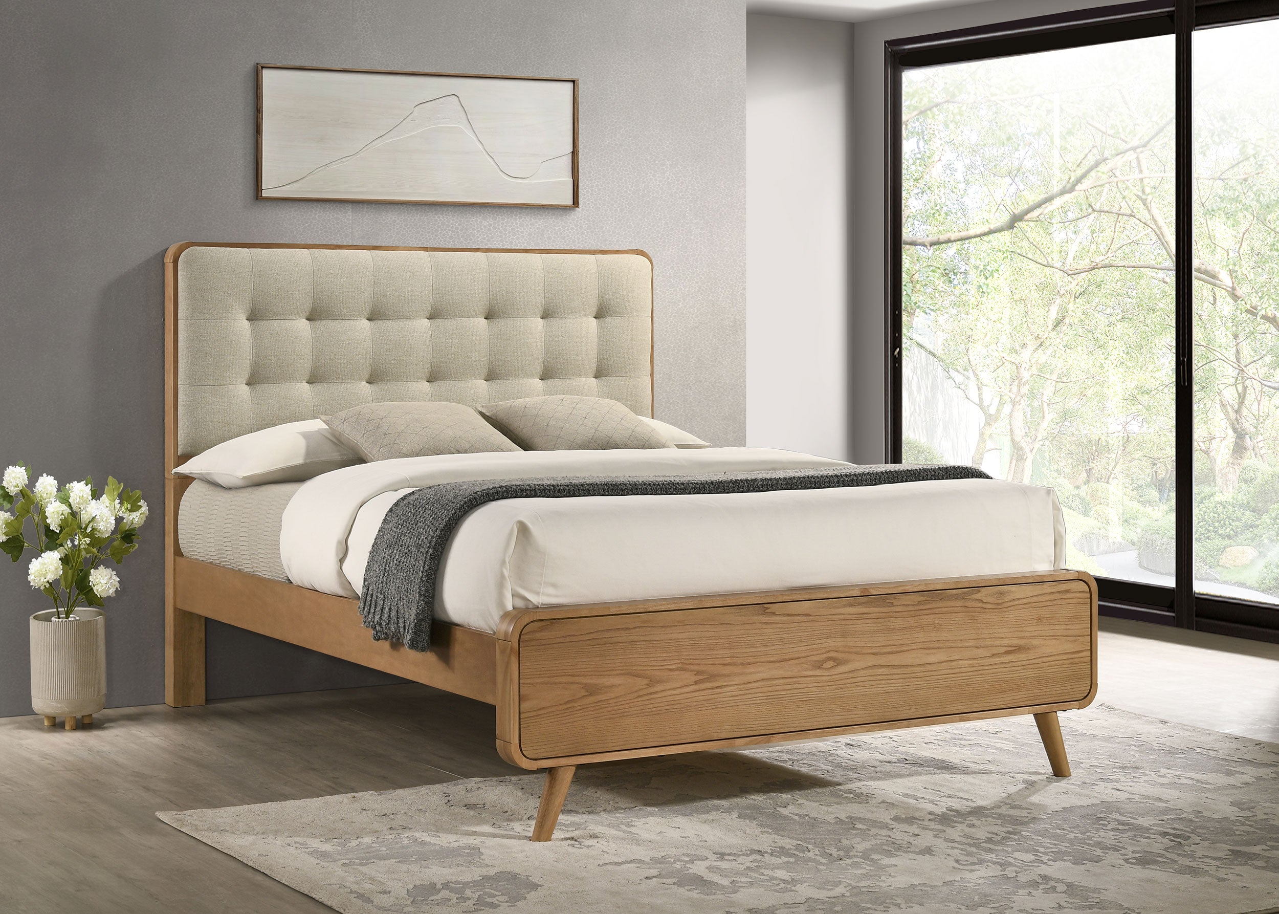 Robyn Wood Eastern King Platform Bed Light Ash — view 2
