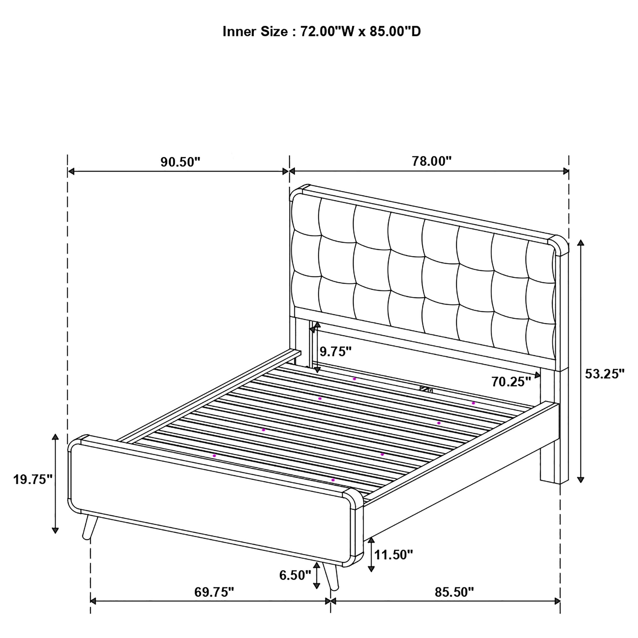 Robyn Wood California King Platform Bed Light Ash — view 14