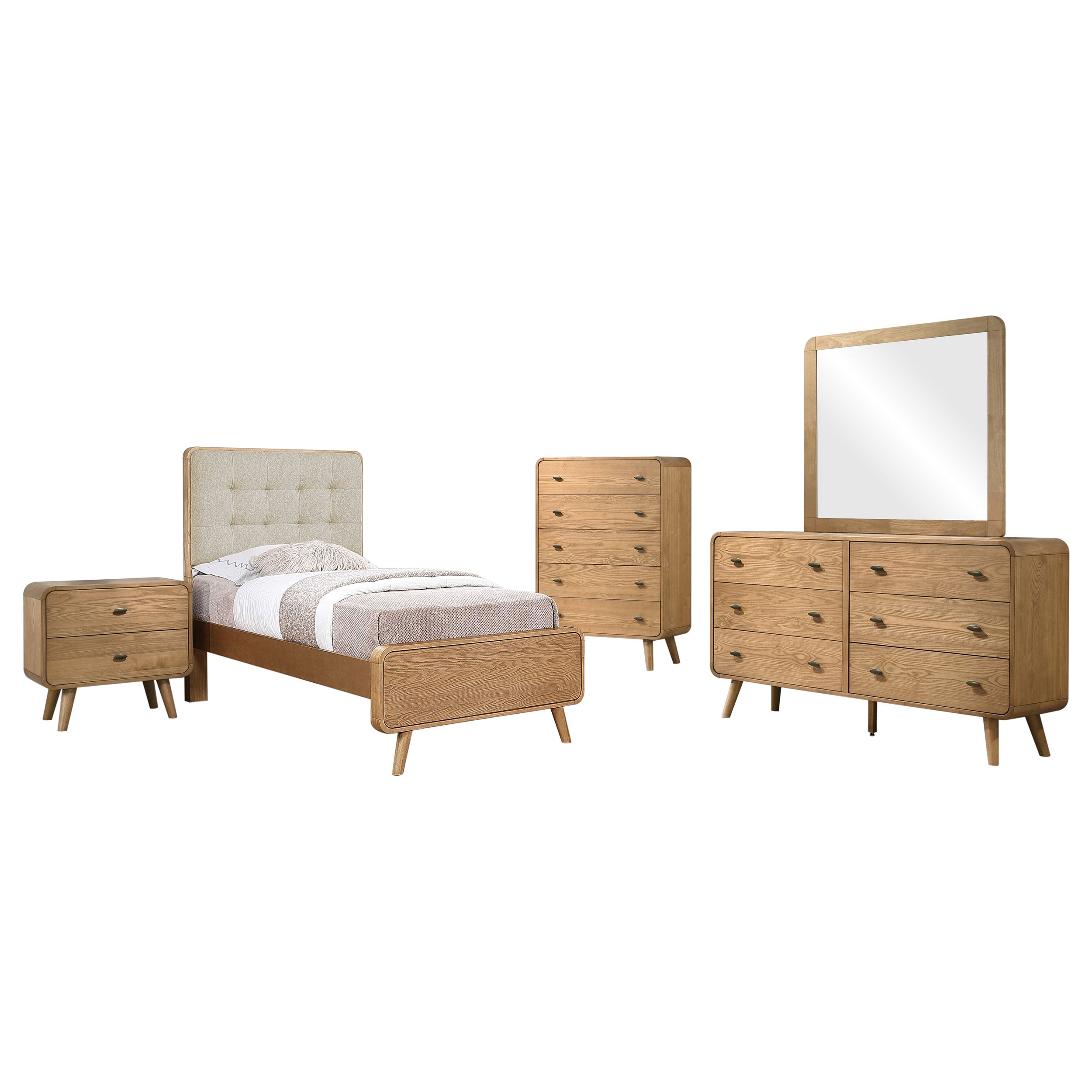 Robyn 5-piece Twin Bedroom Set Light Ash — view 2