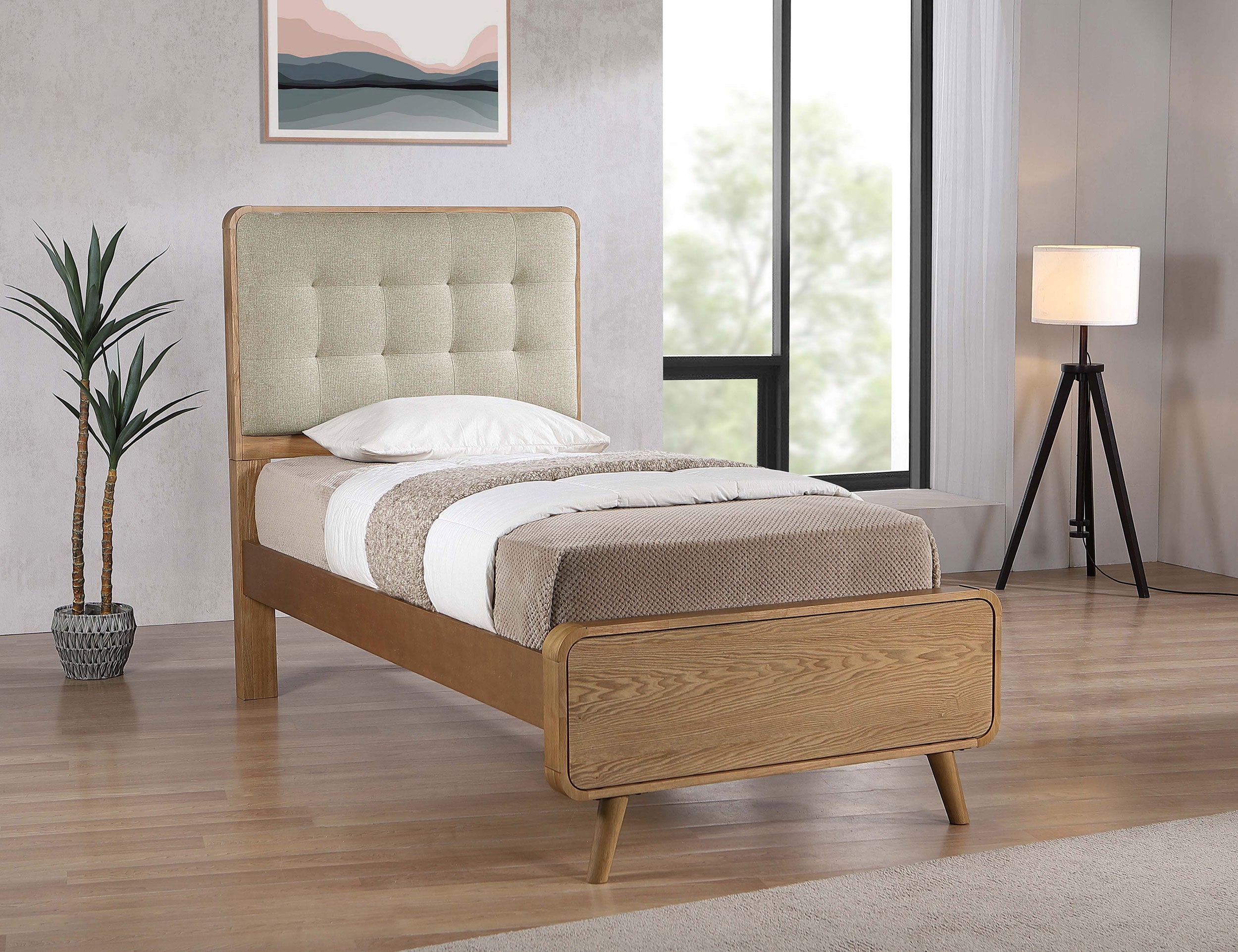 Robyn Wood Twin Platform Bed Light Ash — view 2