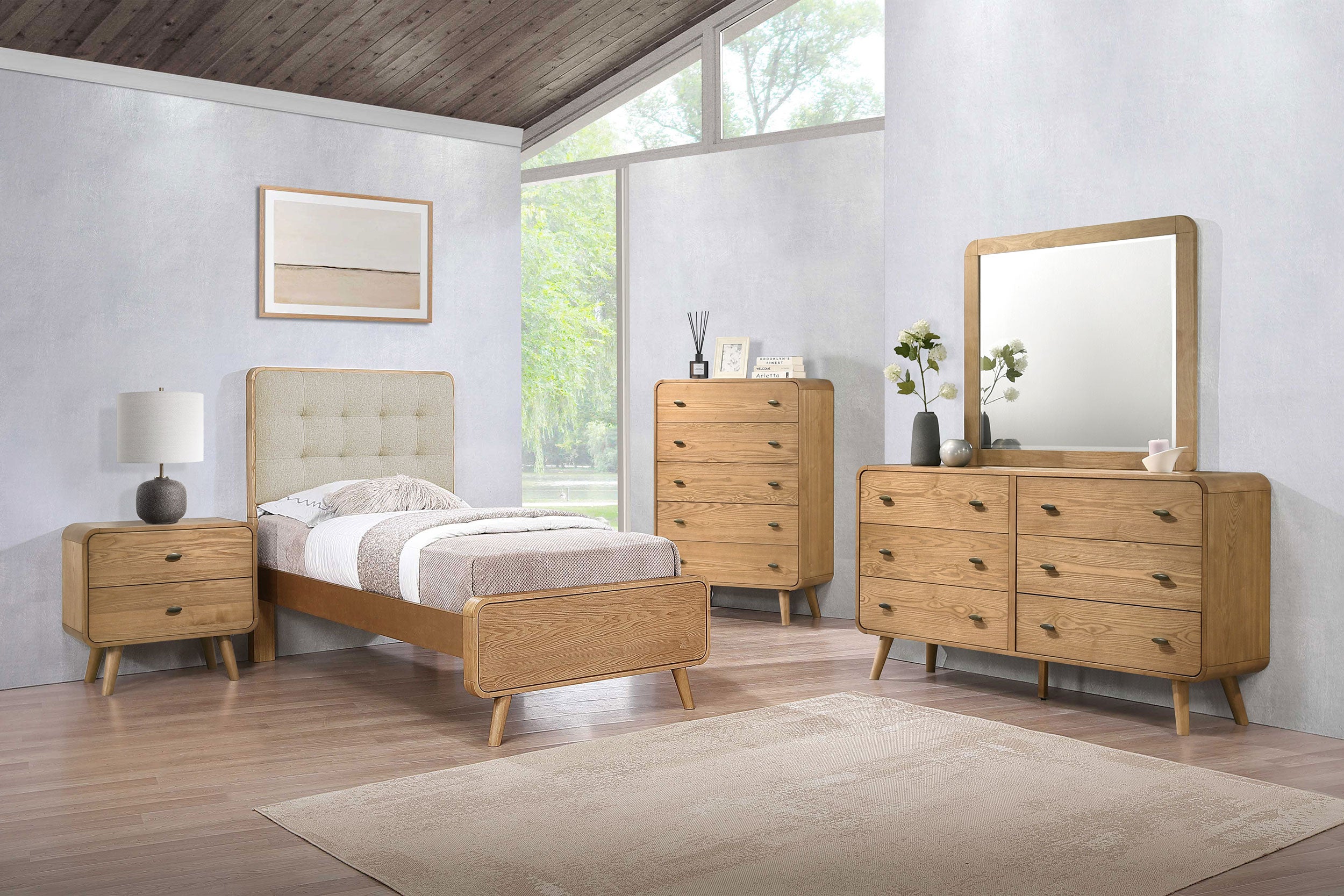 Robyn Wood Twin Platform Bed Light Ash — view 12