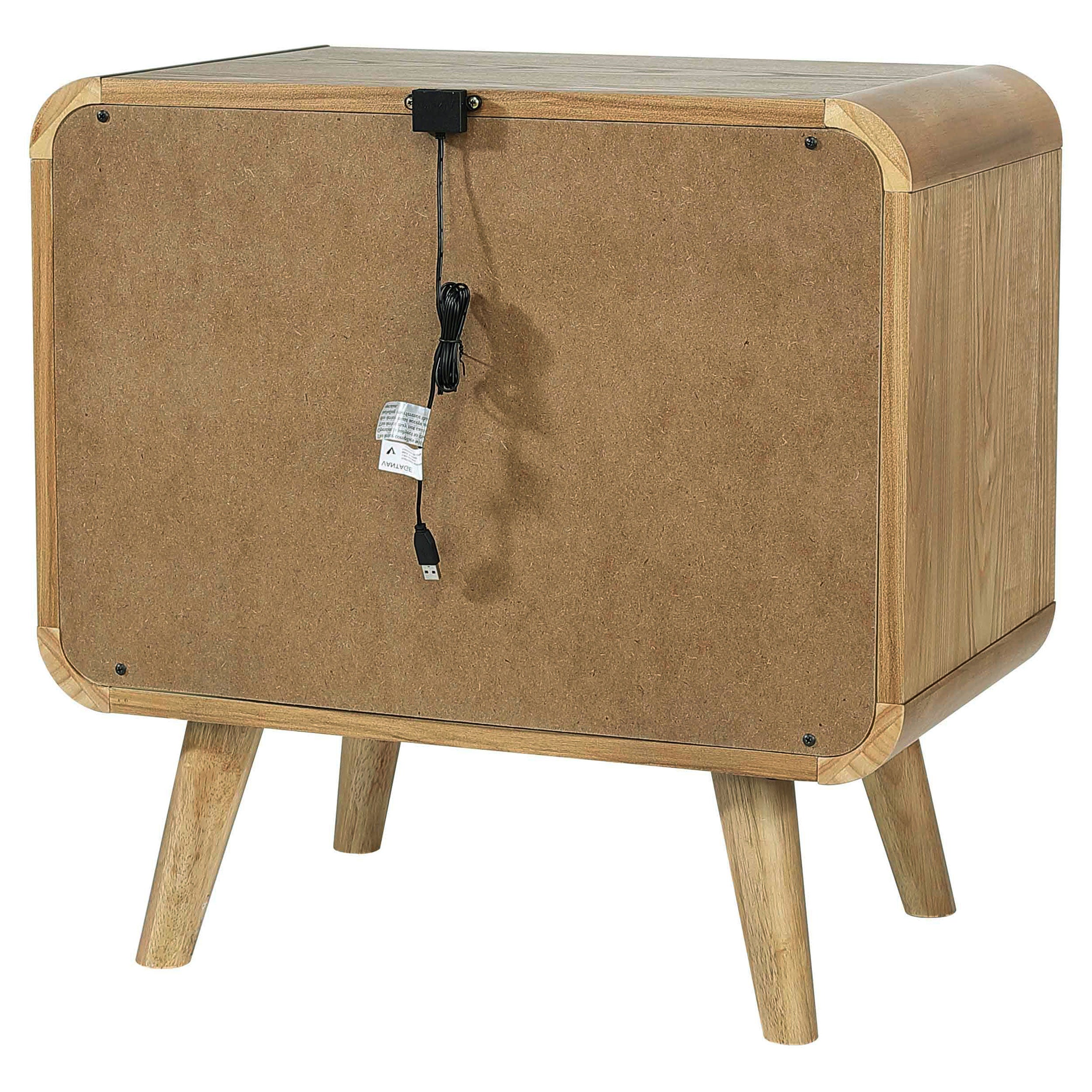 Robyn 2-drawer Nightstand Bedside Table Light Ash — view 8