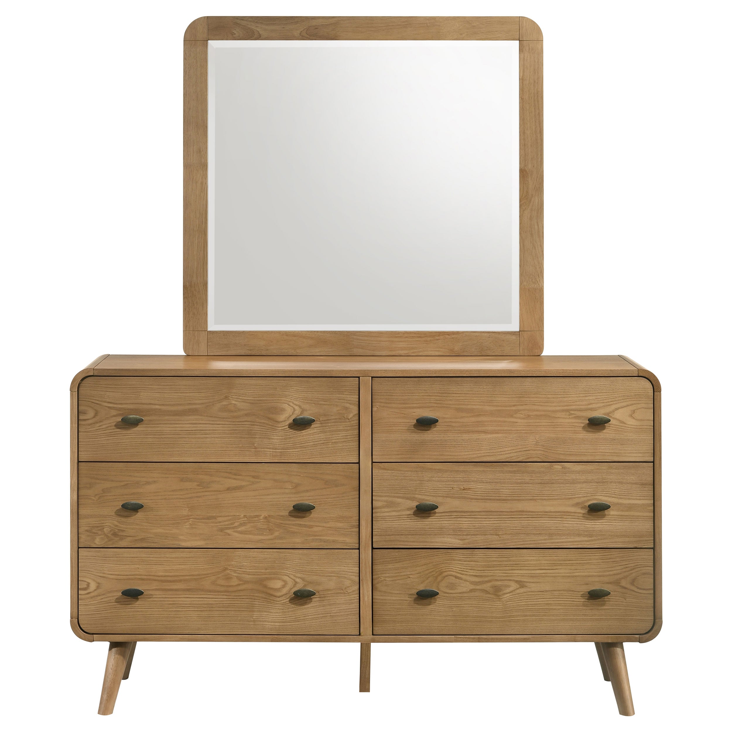 Robyn 6-drawer Bedroom Dresser and Mirror Light Ash — view 3