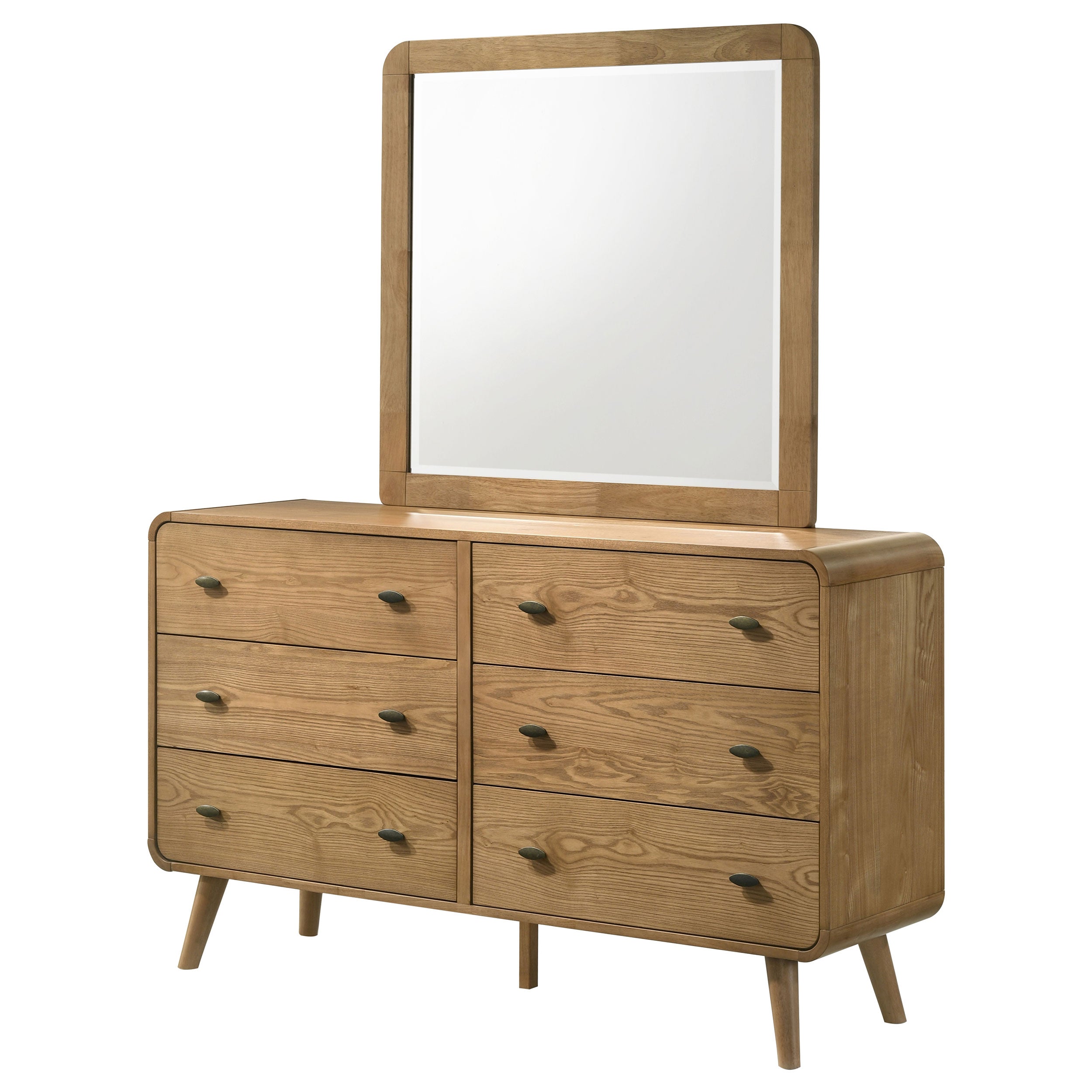 Robyn 6-drawer Bedroom Dresser and Mirror Light Ash — view 4