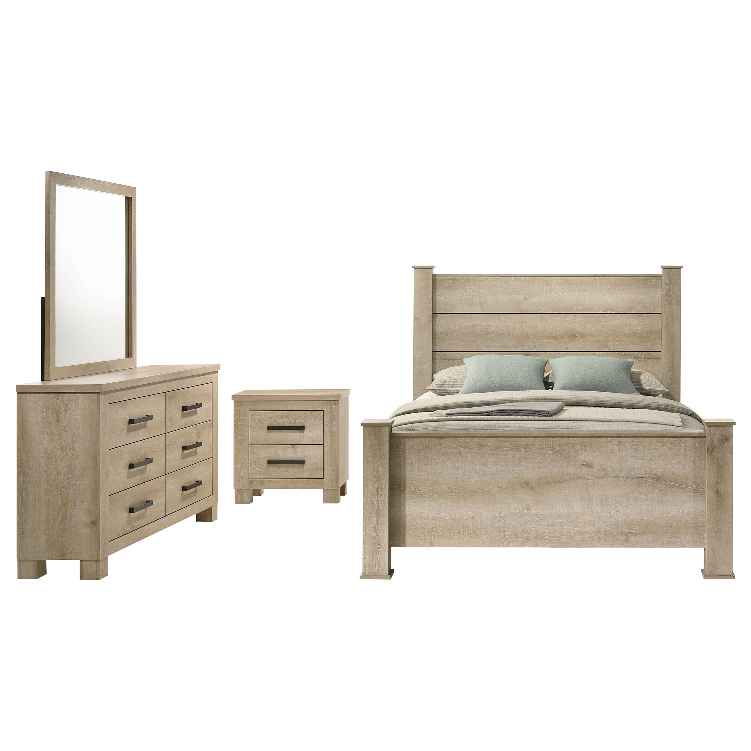 Oakglen 4-piece California King Bedroom Set Weathered Oak — view 2