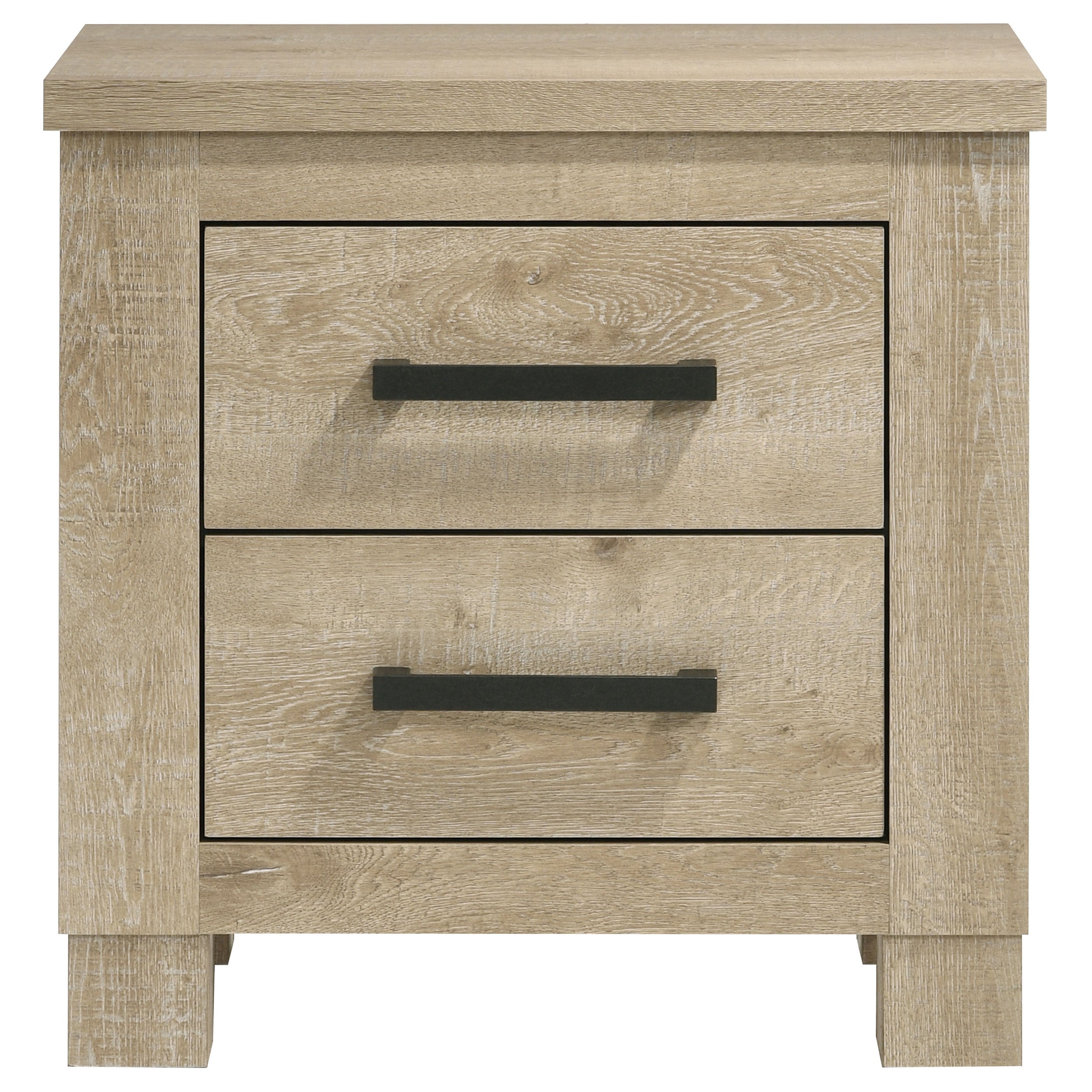 Oakglen 2-drawer Nightstand Bedside Table Weathered Oak — view 3