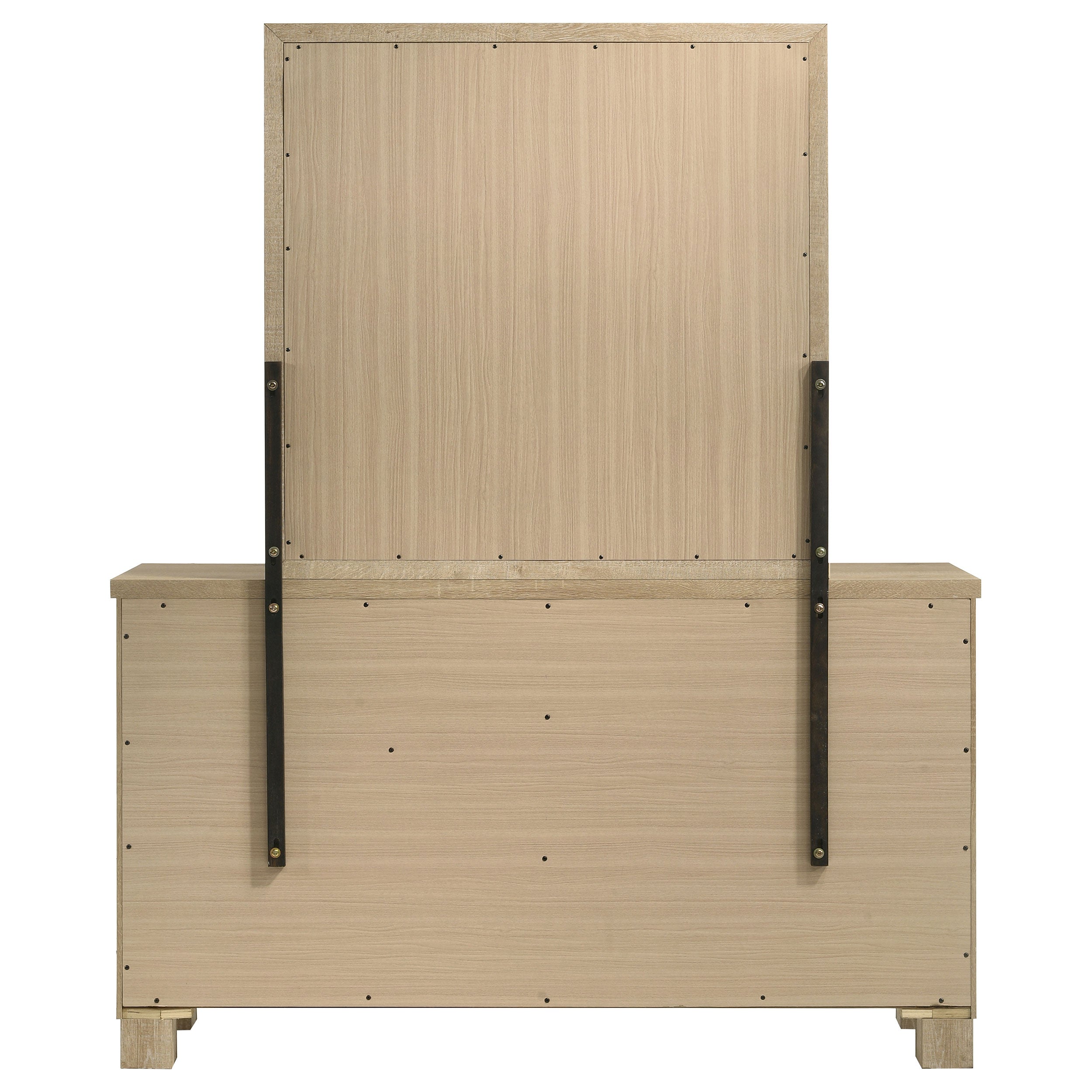 Oakglen 6-drawer Bedroom Dresser and Mirror Weathered Oak — view 7