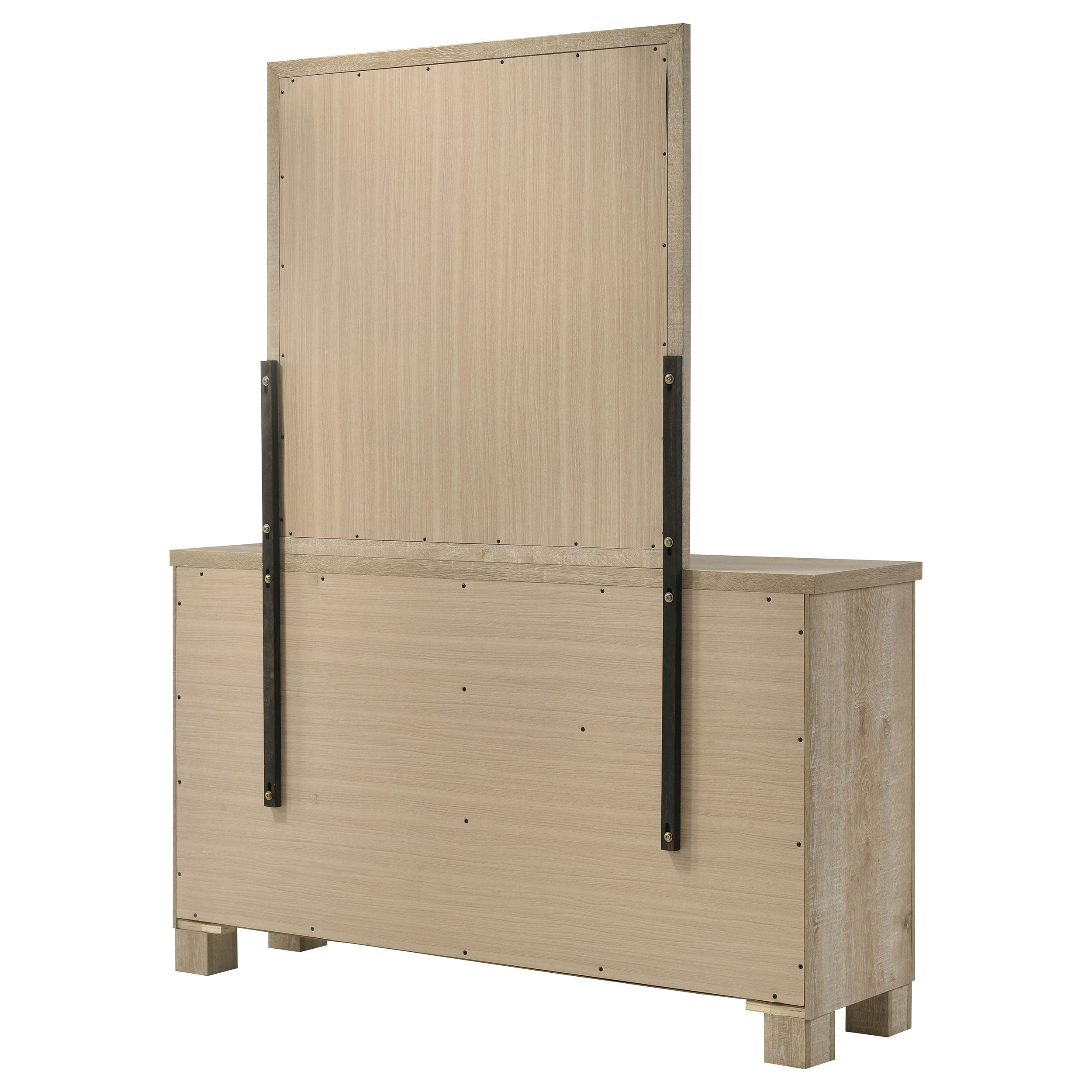 Oakglen 6-drawer Bedroom Dresser and Mirror Weathered Oak — view 8