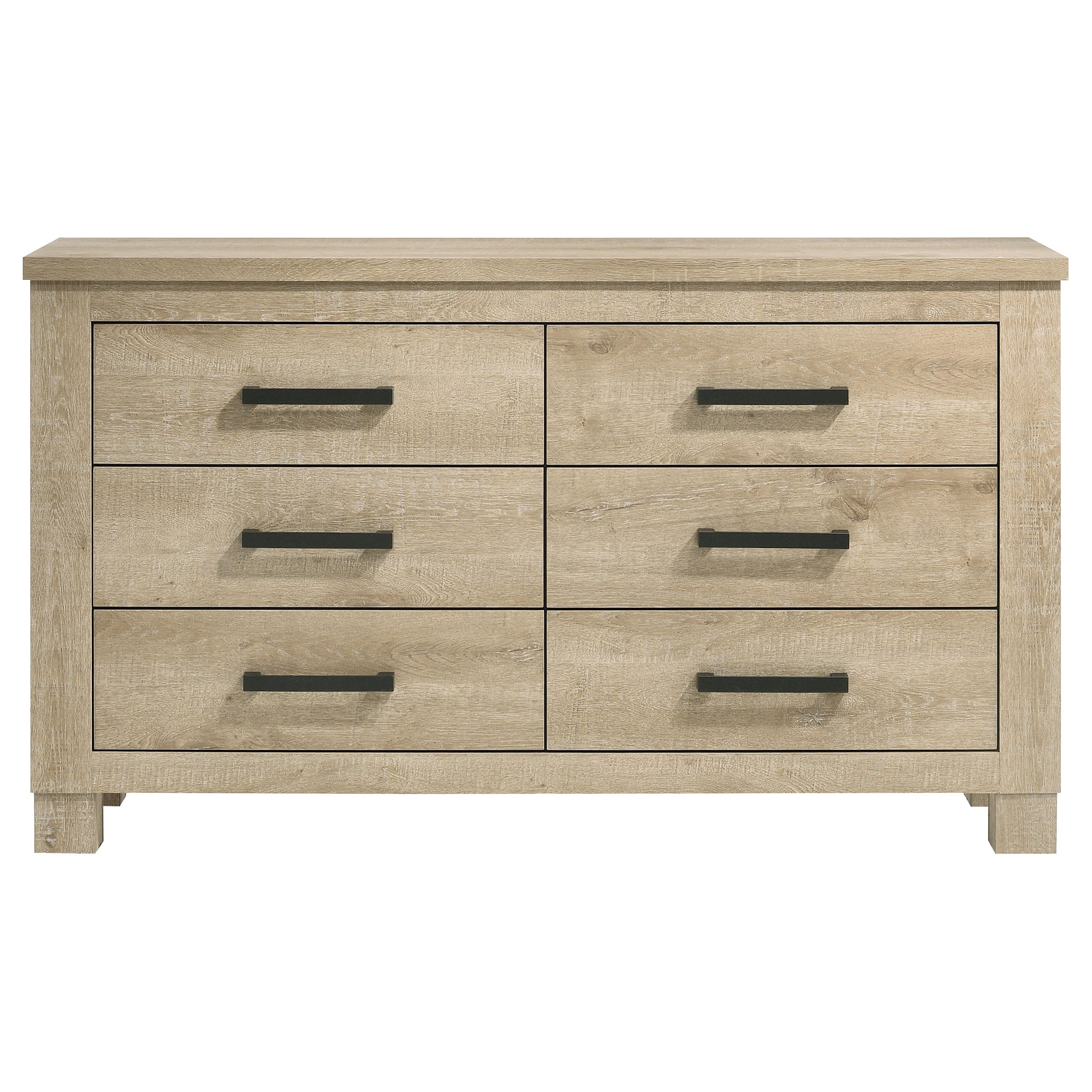 Oakglen 6-drawer Bedroom Dresser Weathered Oak — view 3
