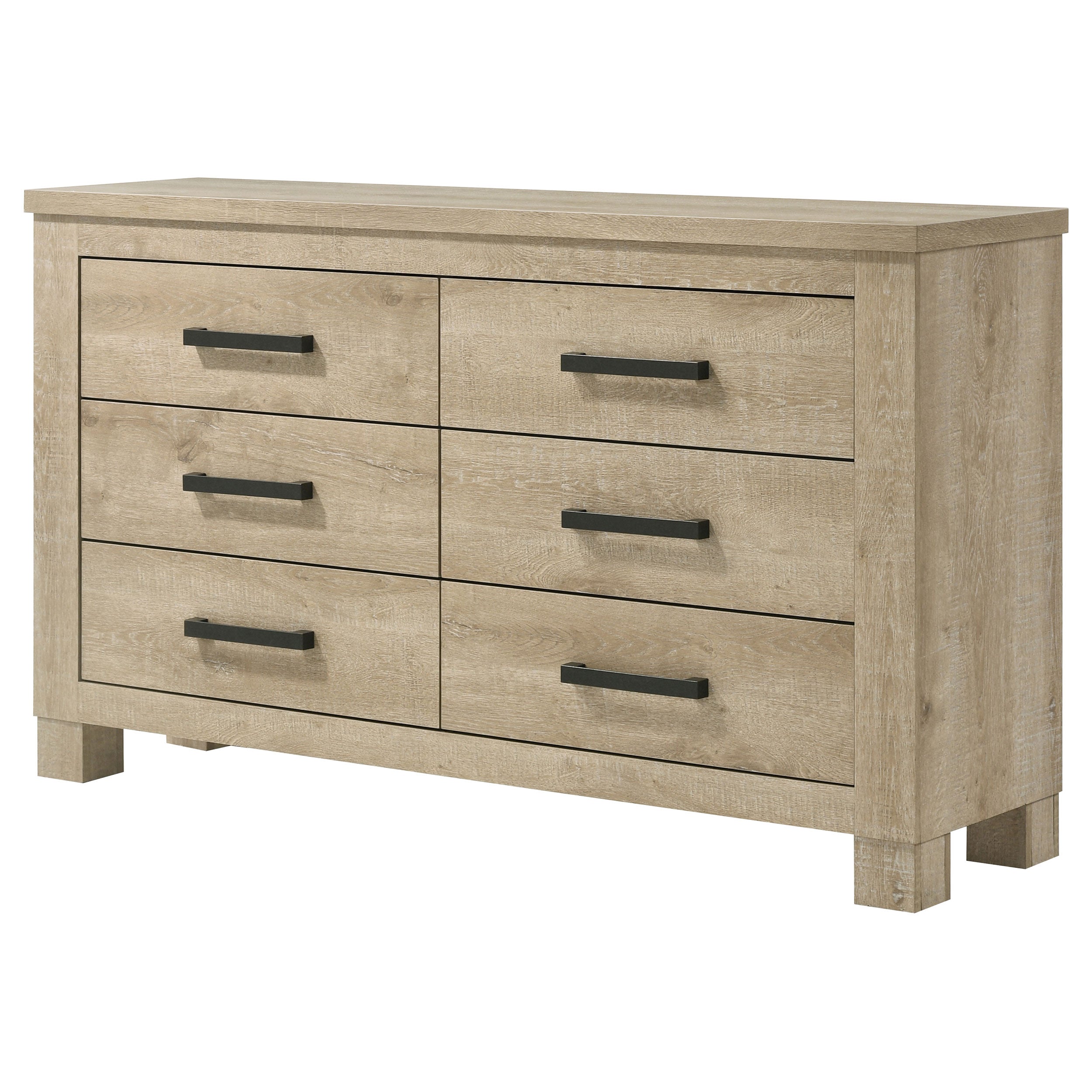 Oakglen 6-drawer Bedroom Dresser Weathered Oak — view 4