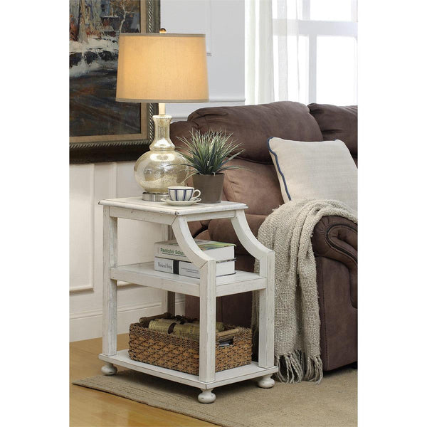 Lilith White Chairside End Accent Table