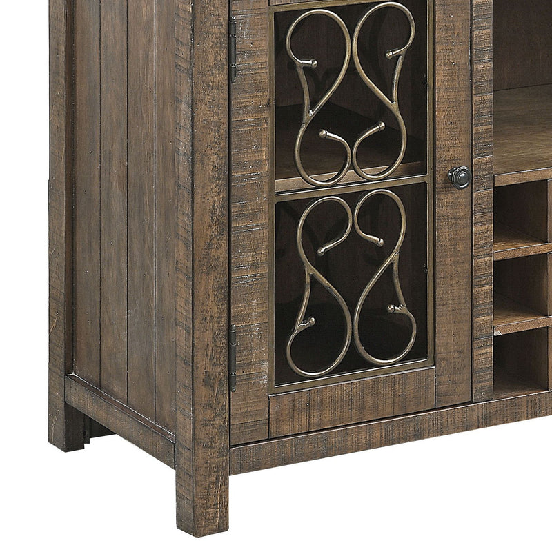 Raphaela - Server With Cup Holder & Wine Rack - Cherry