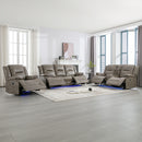 Home Theater Recliner Set Manual Recliner Chair With A LED Light Strip Two Built-In Cup Holders For Living Room