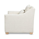 Ada - Flared Arm Contemporary Armchair With Lumbar Pillow - Flax White