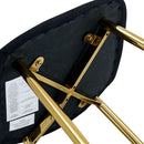 Luxury Simple Chair (Set of 4) Linen Cotton High Resilience Dining Chair With Metal en Legs - Black / Gold