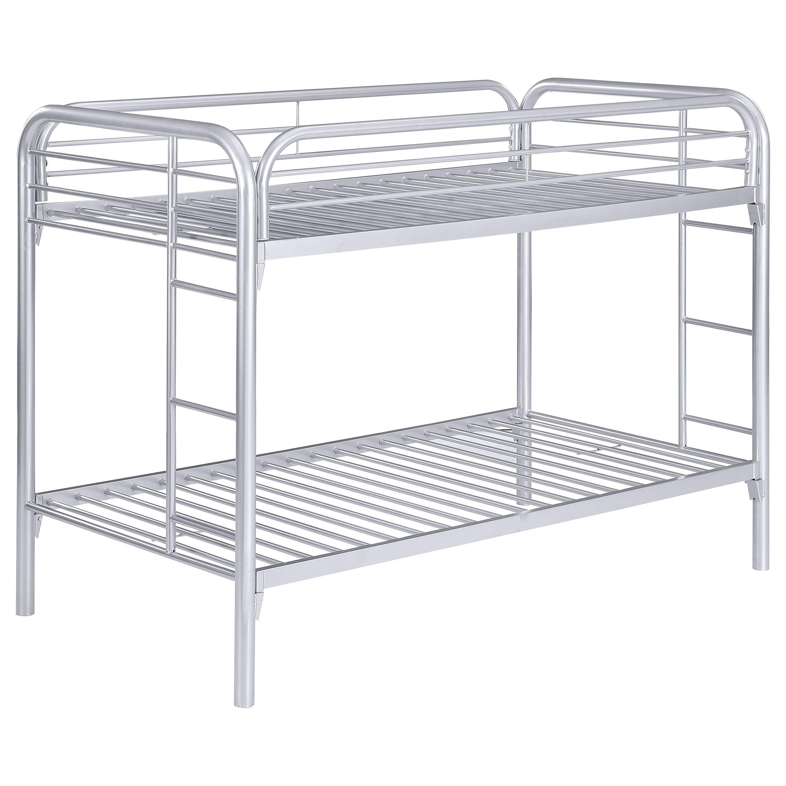 Morgan Metal Twin Over Twin Bunk Bed Silver — view 1