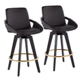 Cosmo - Contemporary Fixed Height Counter Stool With Swivel With Round Footrest (Set of 2)