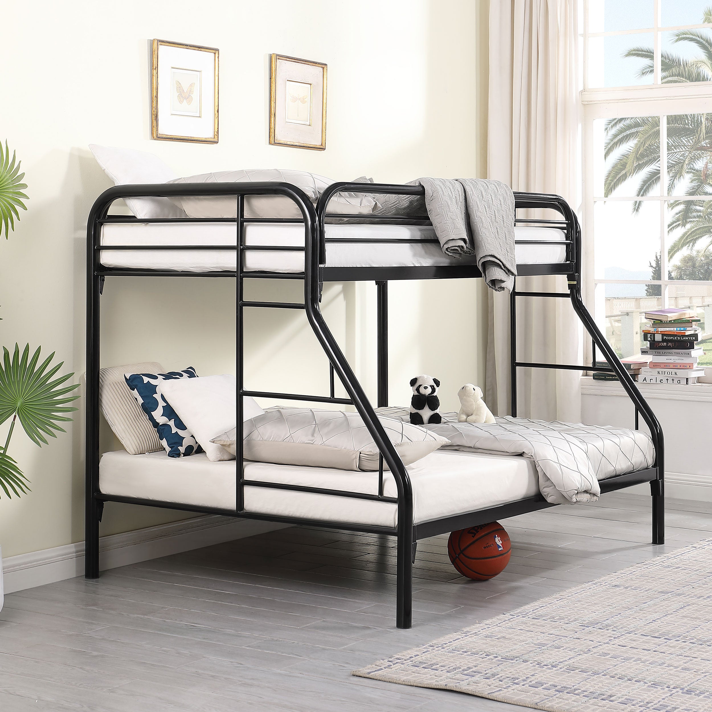 Morgan Metal Twin Over Full Bunk Bed Black — view 2