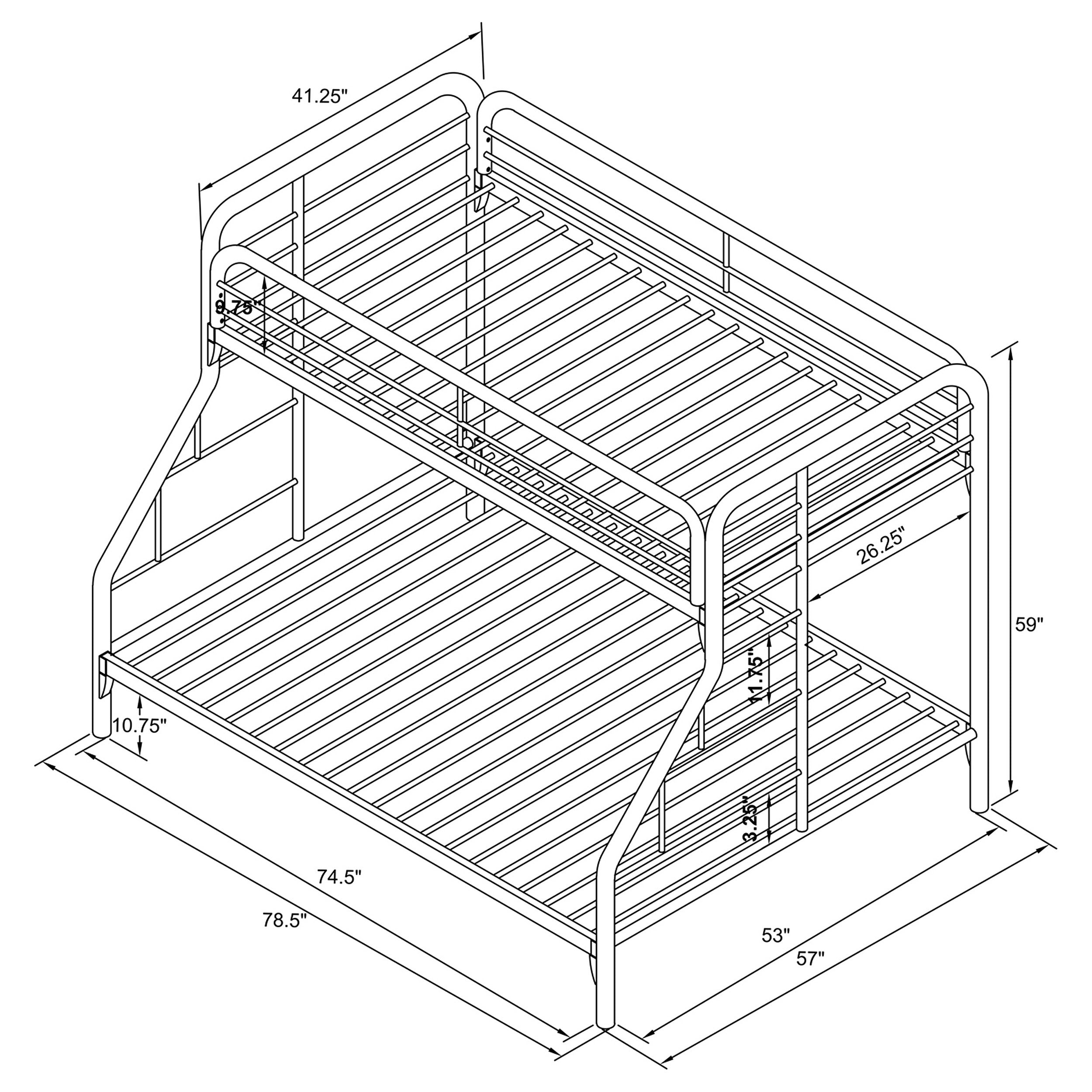Morgan Metal Twin Over Full Bunk Bed Black — view 9