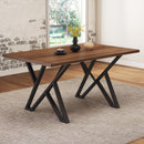 Industrial Style Indoor Dining Table With Metal Legs - Walnut / Black