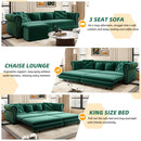 3 In 1 Convertible Sleeper Sofa Bed With Movable Ottoman