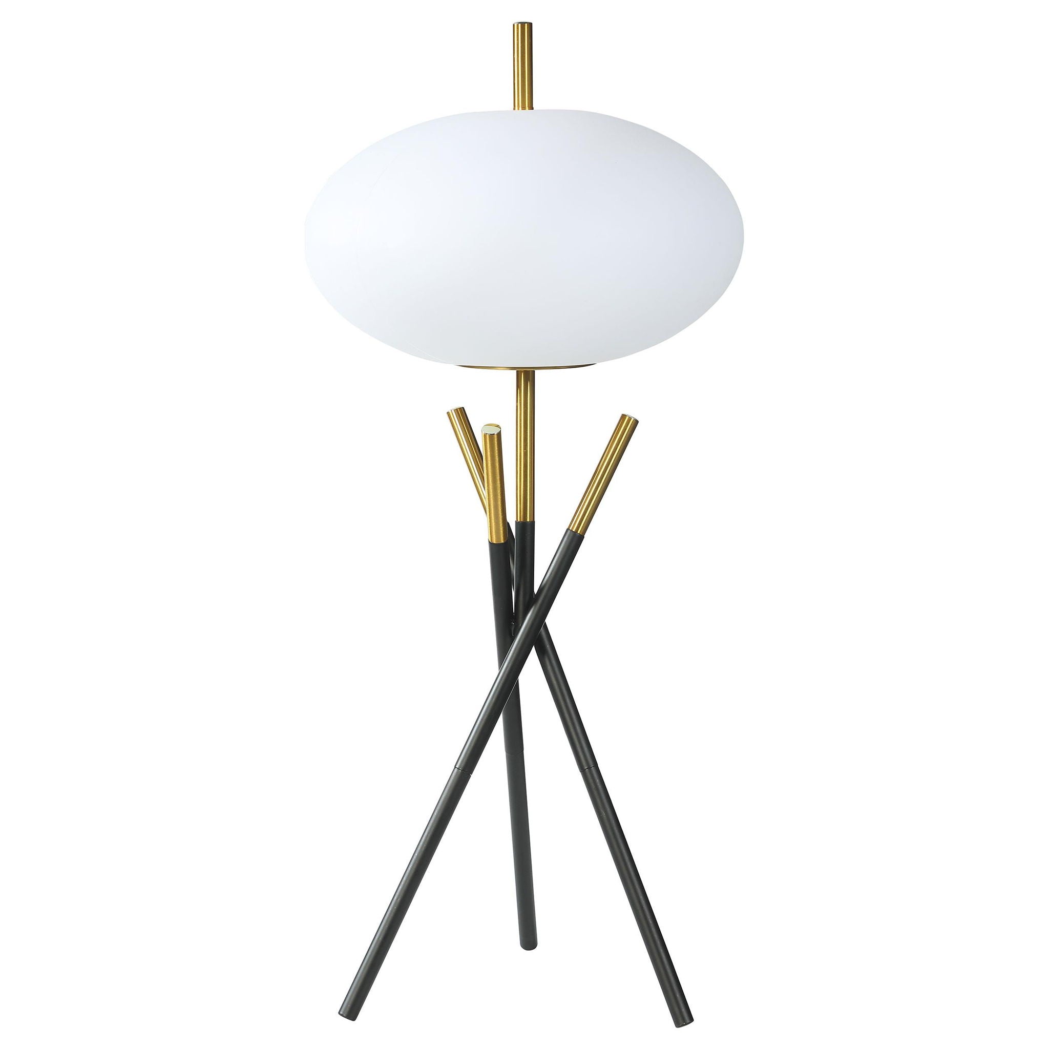 Layton White Orb Shade Tripod Table Lamp Black