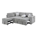 Convertible Sectional L-Shaped Sofa With Dual Pull-Out Sleepers, Flip-Top Table, USB Ports, Cup Holder & Storage