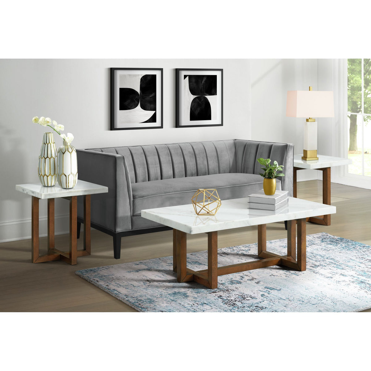 Morris End Table in White by Elements International, view 4