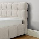 Modern Platform Bed Frame With Thick Chenille Fabric