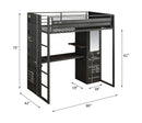 Cargo - Twin Loft Bed With Desk & Wardrobe - Gunmetal
