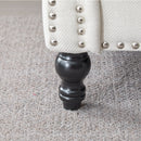 Rolled Arm Sofa With Nailhead Trim With Wooden Legs