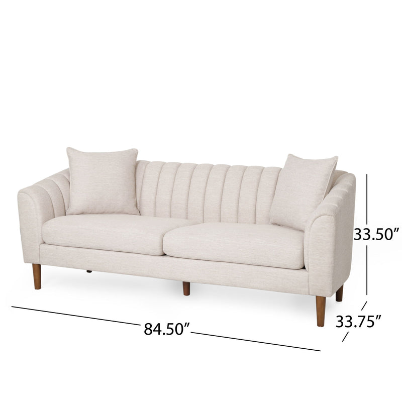 Contemporary 3 Seater Sofa With Plush Accents
