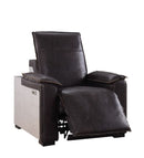 Nernoss - Recliner - Dark Grain Brown Leather & Aluminum - Atlantic Fine Furniture Inc