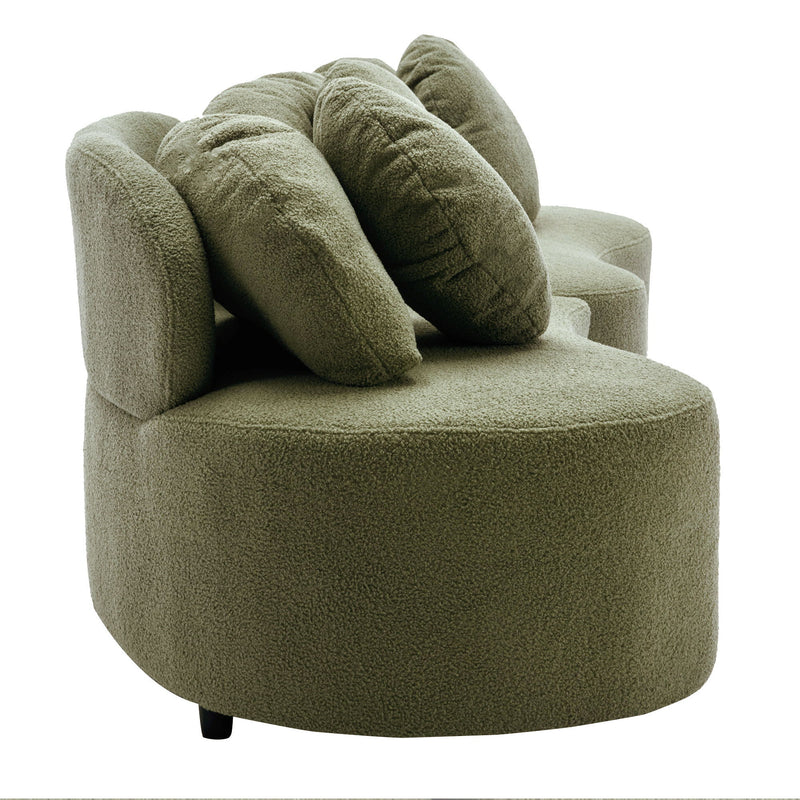 Modern Living Room Sofa Lamb Velvet Upholstered For Home