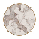 Round Table With Sintered Stone Top And Sturdy Metal Frame