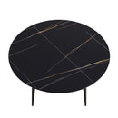 Modern Man-Made Stone Round Dining Table-Position For 6 People