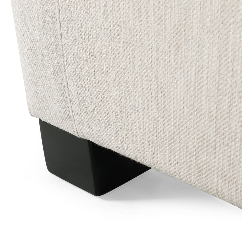 Nightowl - Upholstered Club Chair With Sloped Arms And Wood Legs - Beige