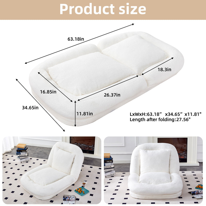 Contemporary Folding Sofa Chair With 5 Adjustable Positions For Gaming, Meditation, And Relaxation