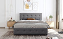 Upholstered Platform Bed With Classic Headboard And Drawers, No Box Spring Needed