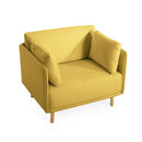 Modern Upholstered Accent Chair With Soft Cushions, Sleek Armrest Design